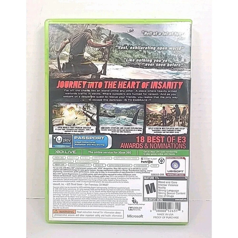 Far Cry 3 (Xbox 360, 2012) Complete Tested Working